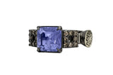 Sterling Silver Ring with Zirconias and Emerald 925 BOHEMME