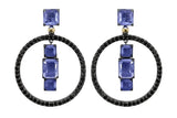 925 Silver Black Spinel and Zircon Earrings BOHEMME