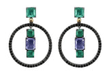 925 Silver Black Spinel and Zircon Earrings BOHEMME