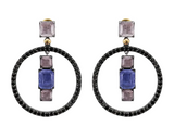 925 Silver Black Spinel and Zircon Earrings BOHEMME