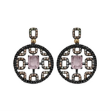 925 Silver Quartz Doublet and Zircon Earrings BOHEMME