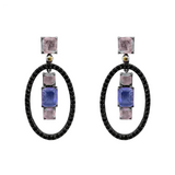 Sterling Silver Doublet Quartz and Zirconia Earrings
