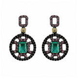925 Sterling Silver Bohemme Quartz and Zirconia Doublet Earrings