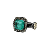BOHEMME Sterling Silver 925 Double Quartz and Zircon Ring