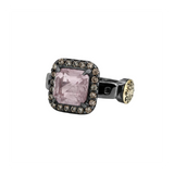 BOHEMME Sterling Silver 925 Double Quartz and Zircon Ring