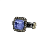 BOHEMME Sterling Silver 925 Double Quartz and Zircon Ring