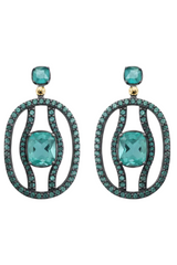 BOHEMME 925 Silver Earrings with Zircons and Quartz Doublets