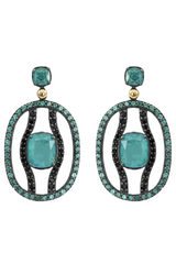 BOHEMME 925 Silver Earrings with Zircons and Quartz Doublets