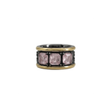 925 Silver Ring Quartz and Zirconia Doublets